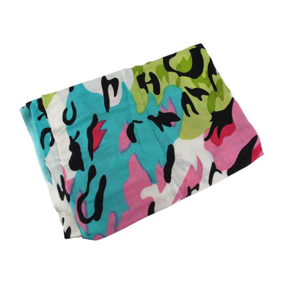Splashes of Spring Colors Acrylic Leopard Print Scarf 70 in. X 26 in.